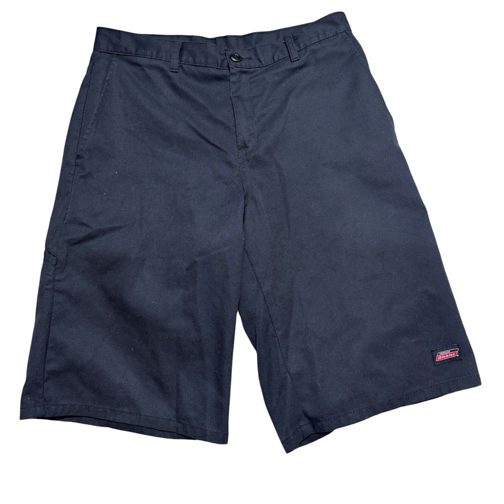 Dickies Shorts Mens 32 Black Workwear Flat Front Cargo Pocket Utility Relax Fit